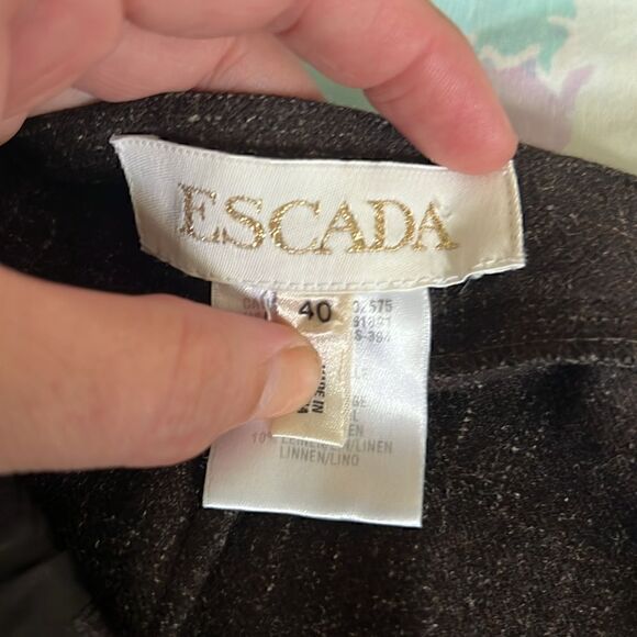 Vintage Escada Wool Pants Notched Ankles - 40 ALTERED - Picture 6 of 16